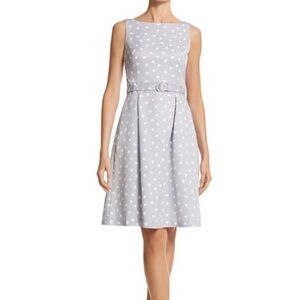 ADORABLE White House Black Market Gray Polka Dot Dress